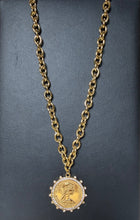 Load image into Gallery viewer, Love More pendant necklace, Aphrodite coin with CZ halo, House of 423 Geneva IL