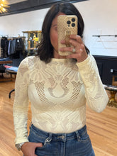 Load image into Gallery viewer, Fishnet Jacquard Mock Neck Top