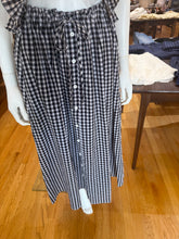 Load image into Gallery viewer, Black & Cream Gingham Button-Front Maxi Skirt
