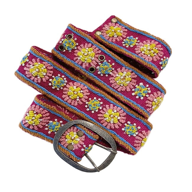 Rosette Embroidered Belt