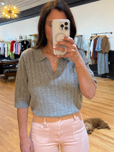 Load image into Gallery viewer, Cashmere Blend Pointelle Polo