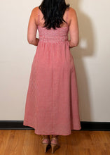 Load image into Gallery viewer, Red + White Gingham Maxi Dress