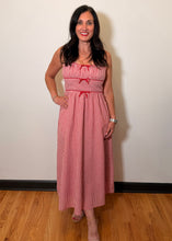 Load image into Gallery viewer, Red + White Gingham Maxi Dress
