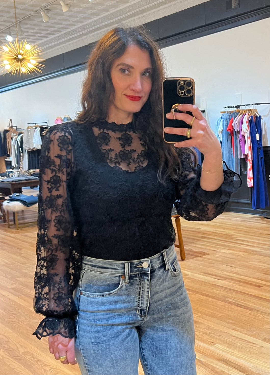 Floral Lace Sheer Top