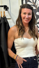 Load image into Gallery viewer, White sweetheart ribbed tube top with anti-slip strip — House of 423 Geneva IL