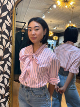 Load image into Gallery viewer, Striped Bow Blouse