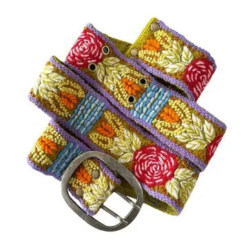 Harvest Floral Embroidered Wool Belt