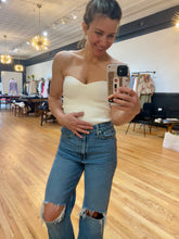 Load image into Gallery viewer, White sweetheart ribbed tube top with anti-slip strip — House of 423 Geneva IL
