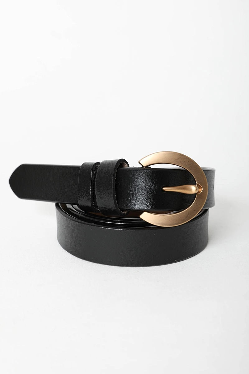 Matte Gold Leather Belt