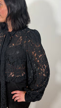 Load image into Gallery viewer, Woven Lace Bow Blouse
