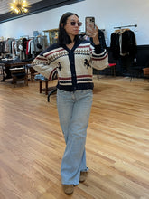 Load image into Gallery viewer, Retro Intarsia Cowboy Cardigan
