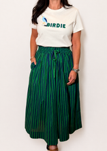 Load image into Gallery viewer, Ink + Alloy Navy &amp; Kelly Green Striped Maxi Skirt
