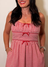 Load image into Gallery viewer, Red + White Gingham Maxi Dress
