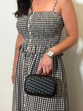 Load image into Gallery viewer, Black &amp; Cream Gingham Smocked Button-Front Top
