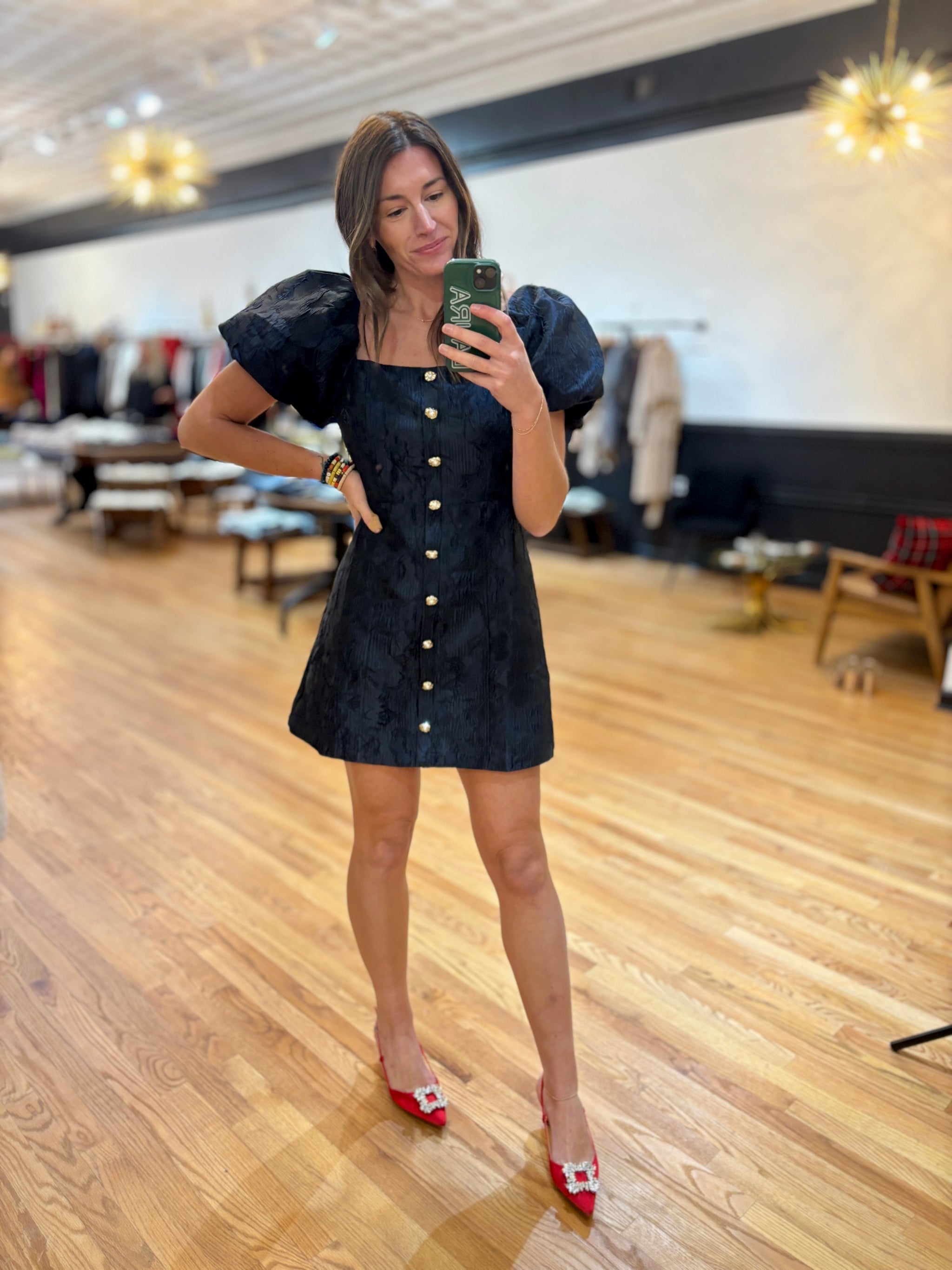 Navy Jacquard Mini Dress – House of 423