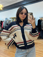 Load image into Gallery viewer, Retro Intarsia Cowboy Cardigan

