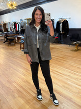 Load image into Gallery viewer, Washed Black Denim Shacket
