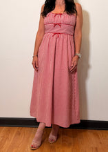 Load image into Gallery viewer, Red + White Gingham Maxi Dress
