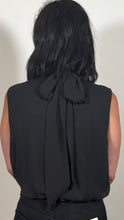 Load image into Gallery viewer, Faux-Wrap Mock Neck Chiffon Top

