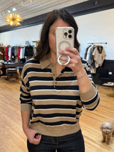 Load image into Gallery viewer, Striped Polo Sweater
