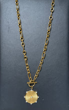 Load image into Gallery viewer, Figaro toggle necklace with CZ sunburst pendant, House of 423 Geneva IL
