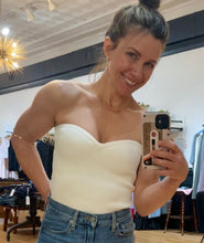 Load image into Gallery viewer, White sweetheart ribbed tube top with anti-slip strip — House of 423 Geneva IL
