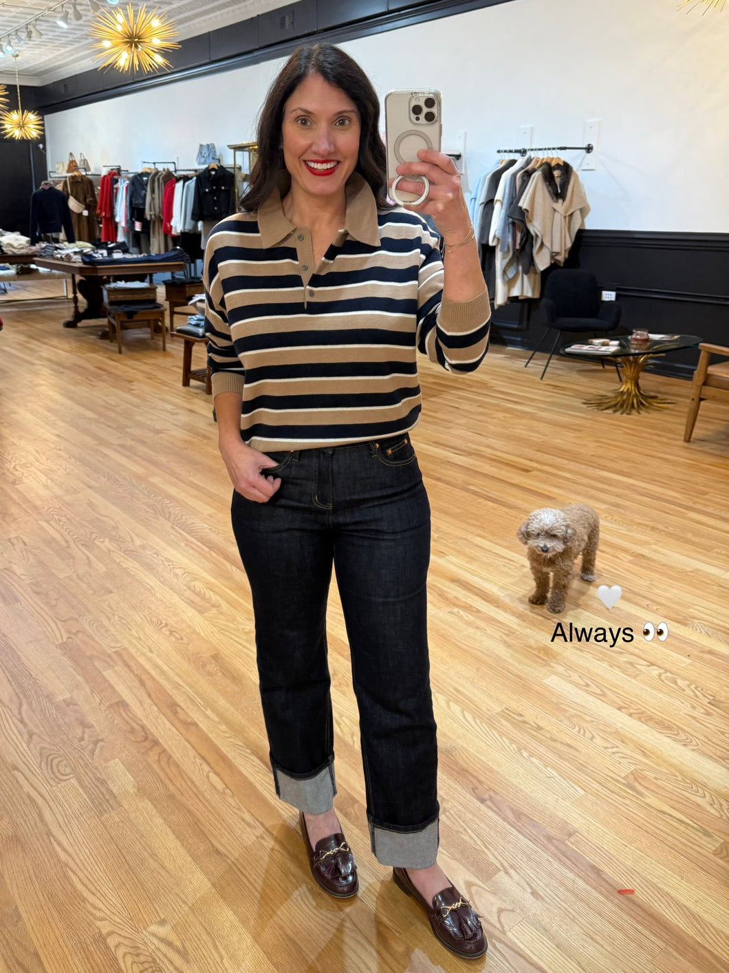 Striped Polo Sweater