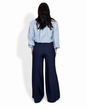 Load image into Gallery viewer, Navy Pleated Trousers
