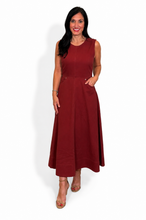Load image into Gallery viewer, Burgundy Cotton Maxi Dress
