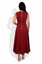 Load image into Gallery viewer, Burgundy Cotton Maxi Dress
