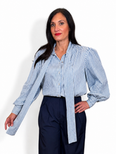 Load image into Gallery viewer, Cotton Striped Bow Blouse
