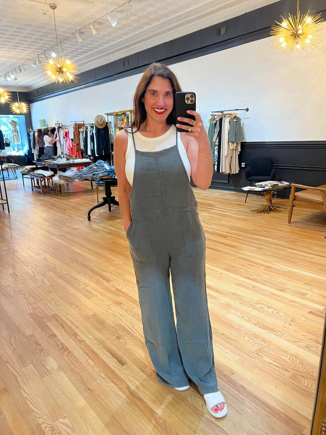 Gauze Relaxed Overalls