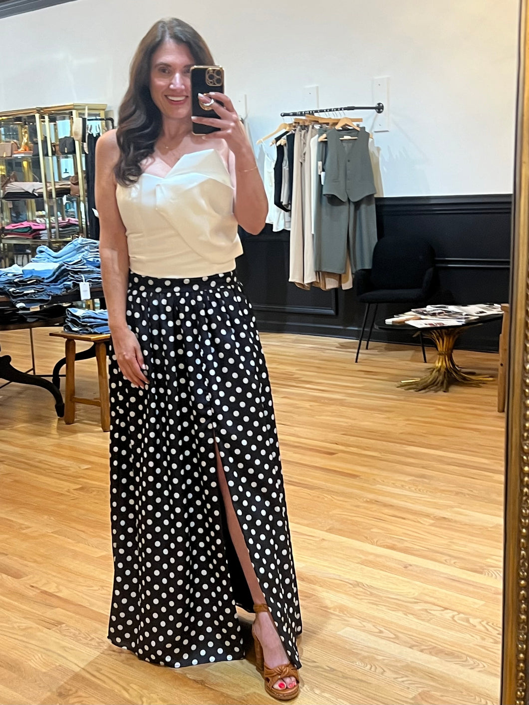 Polka Dot Maxi Skirt