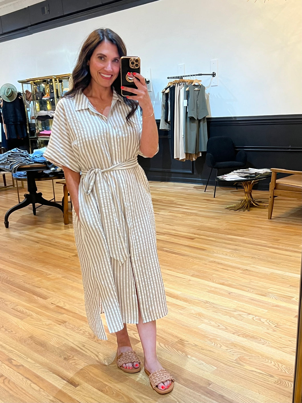 Striped Shirt Dress