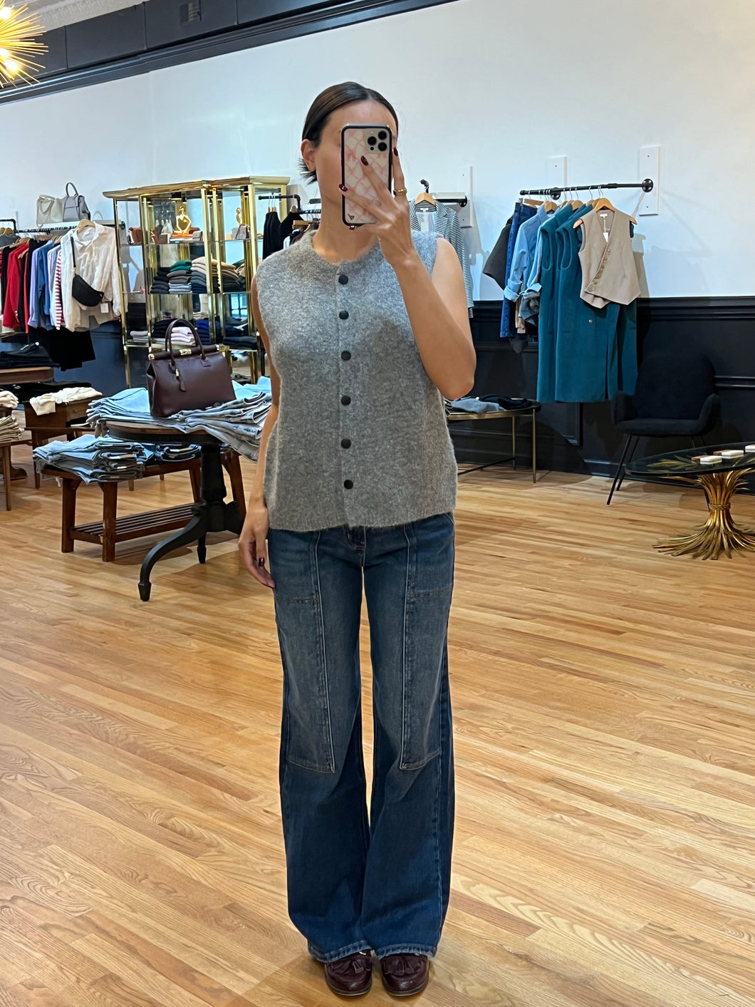 Button Front Sweater Vest