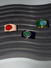 Load image into Gallery viewer, Ink + Alloy Hazel Oval Stone Ring in blush, green, and navy enamel – House of 423 Geneva IL
