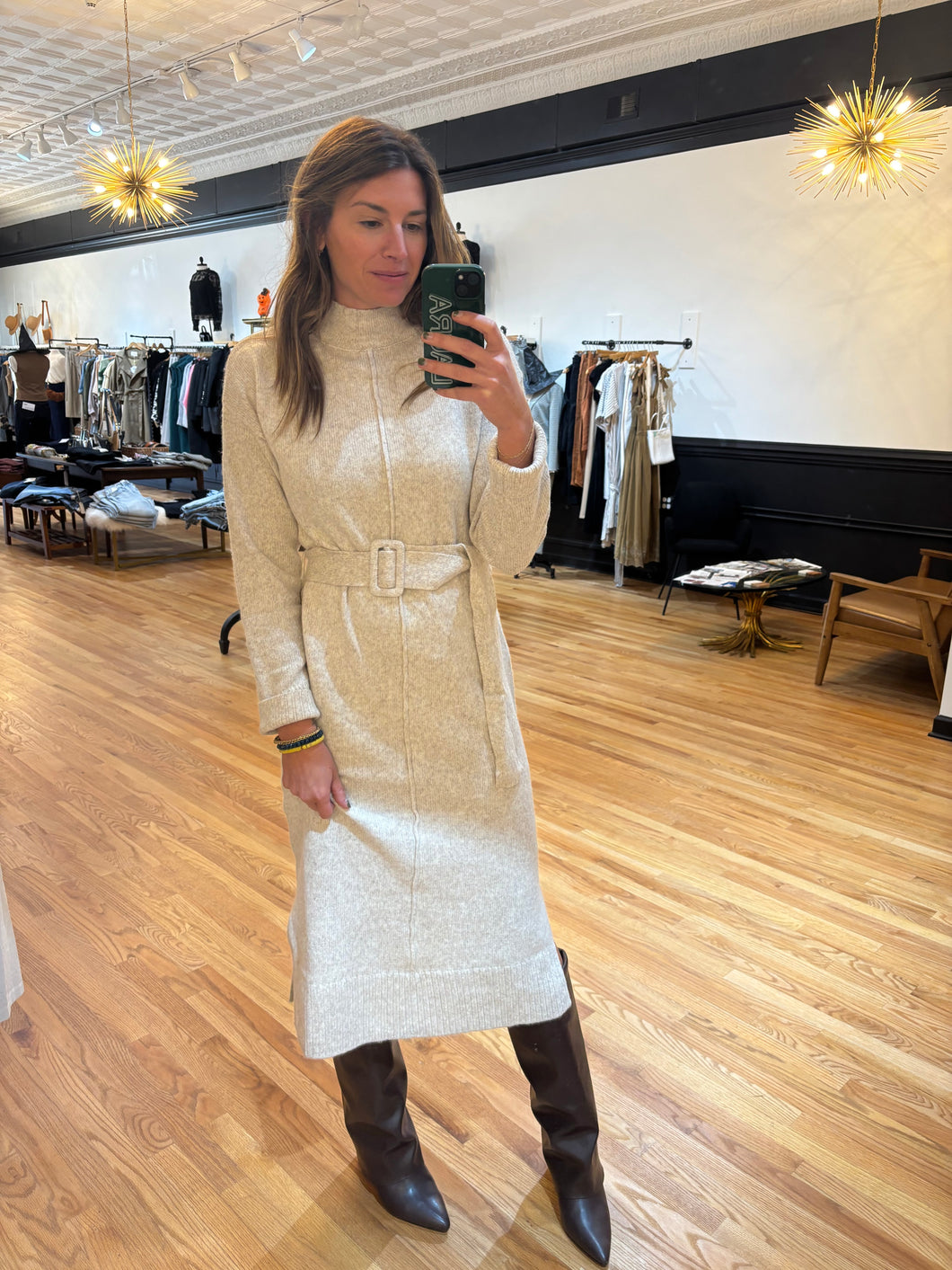 Belted Sweater Dress