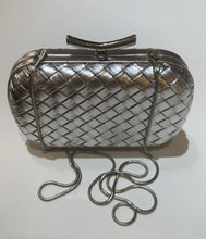 Load image into Gallery viewer, Olga woven vegan leather clutch with chain strap, House of Colour Spring Winter palette, House of 423 Geneva IL boutique

