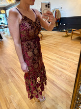 Load image into Gallery viewer, Floral Velvet Burnout Midi Dress
