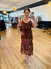 Load image into Gallery viewer, Floral Velvet Burnout Midi Dress
